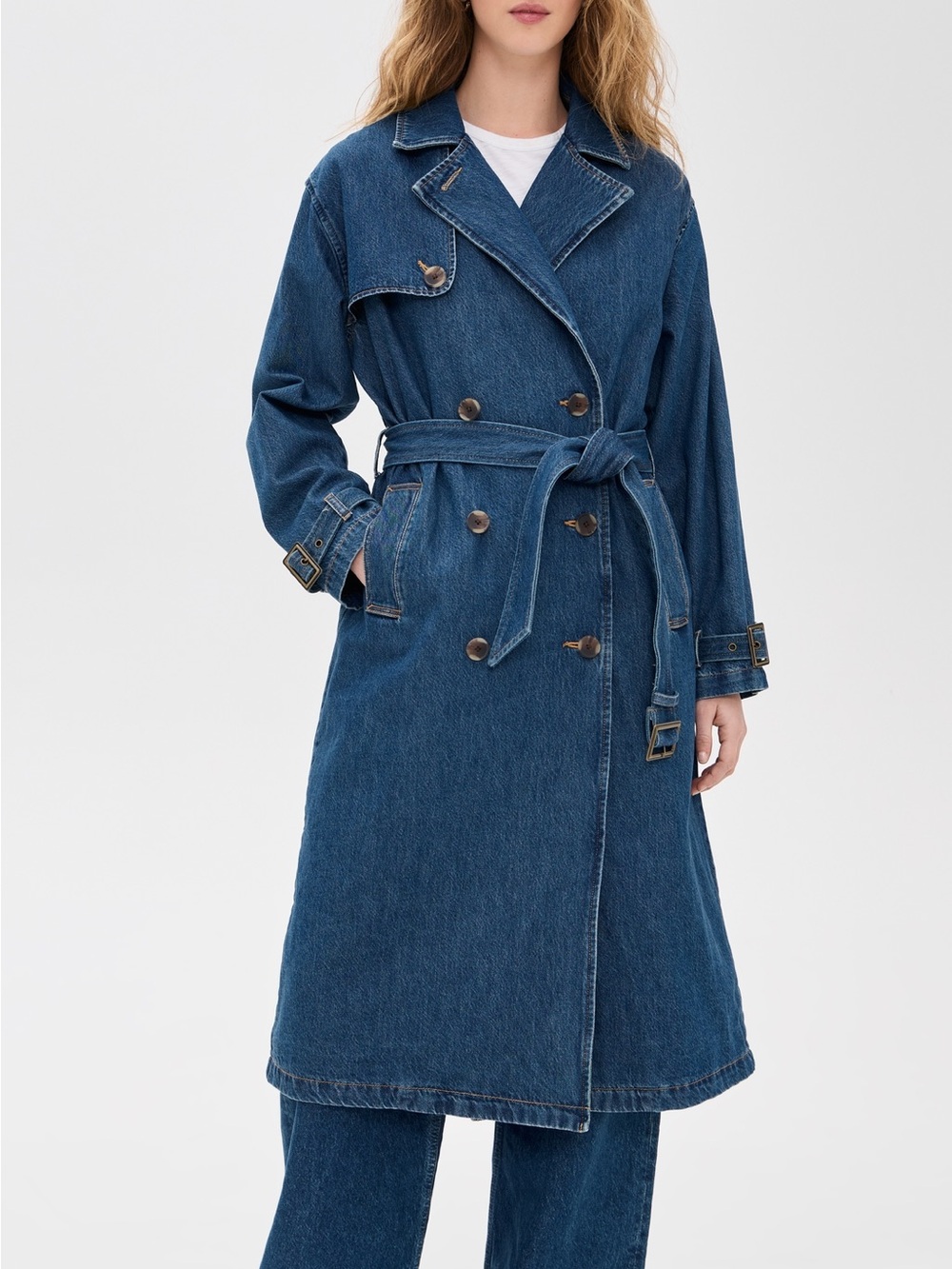 Denim Trench Coat – Blue Women's Jeans Jacket